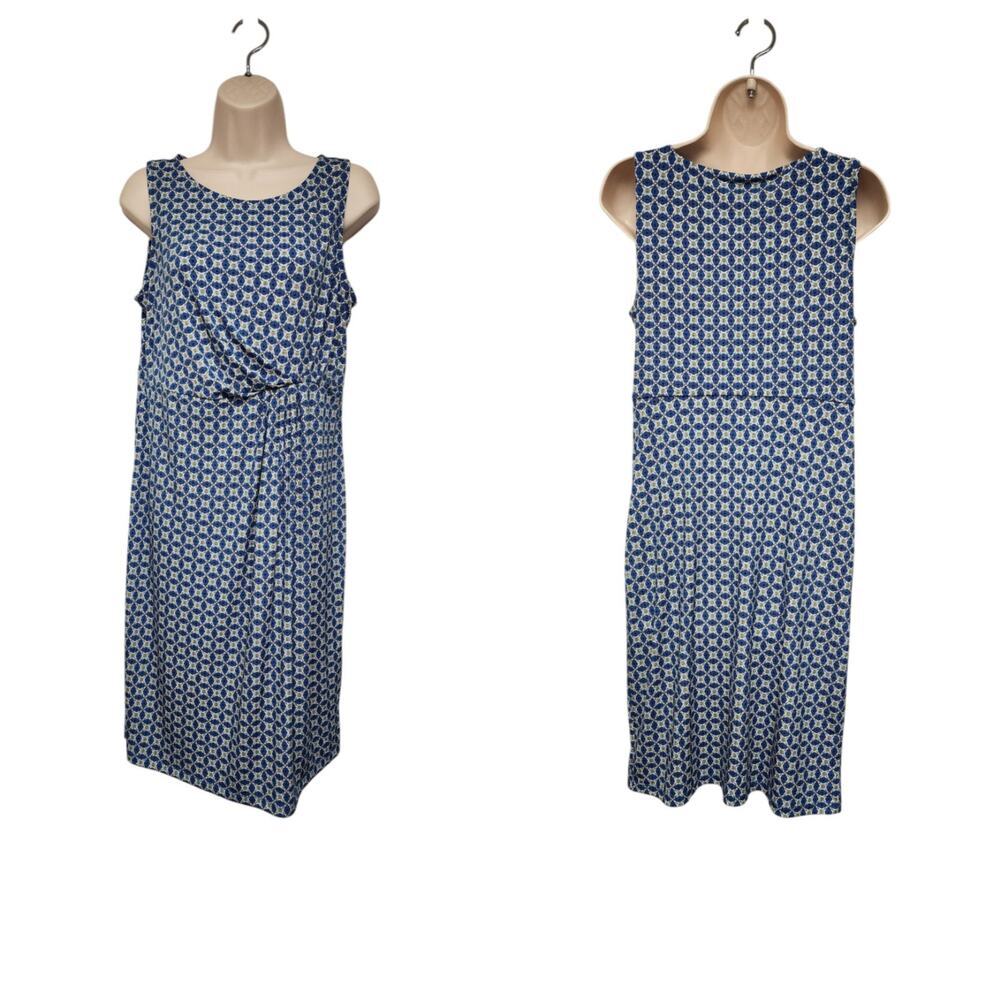 Motherhood Maternity Sleeveless Scoop-Neck Knee Length Dress Medium Multi-Blue